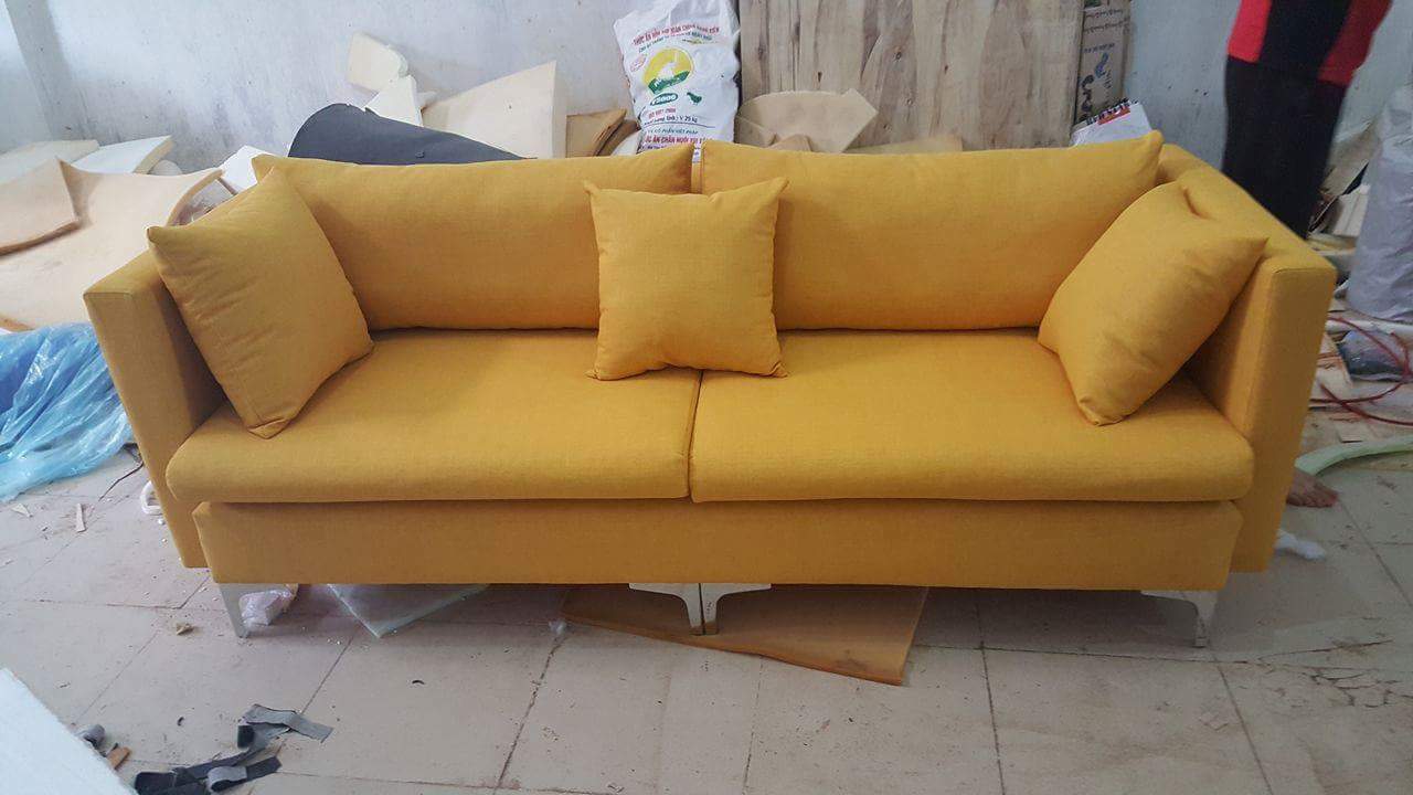 Bộ sofa hiện đại khung sồi mút việt nhật vàng